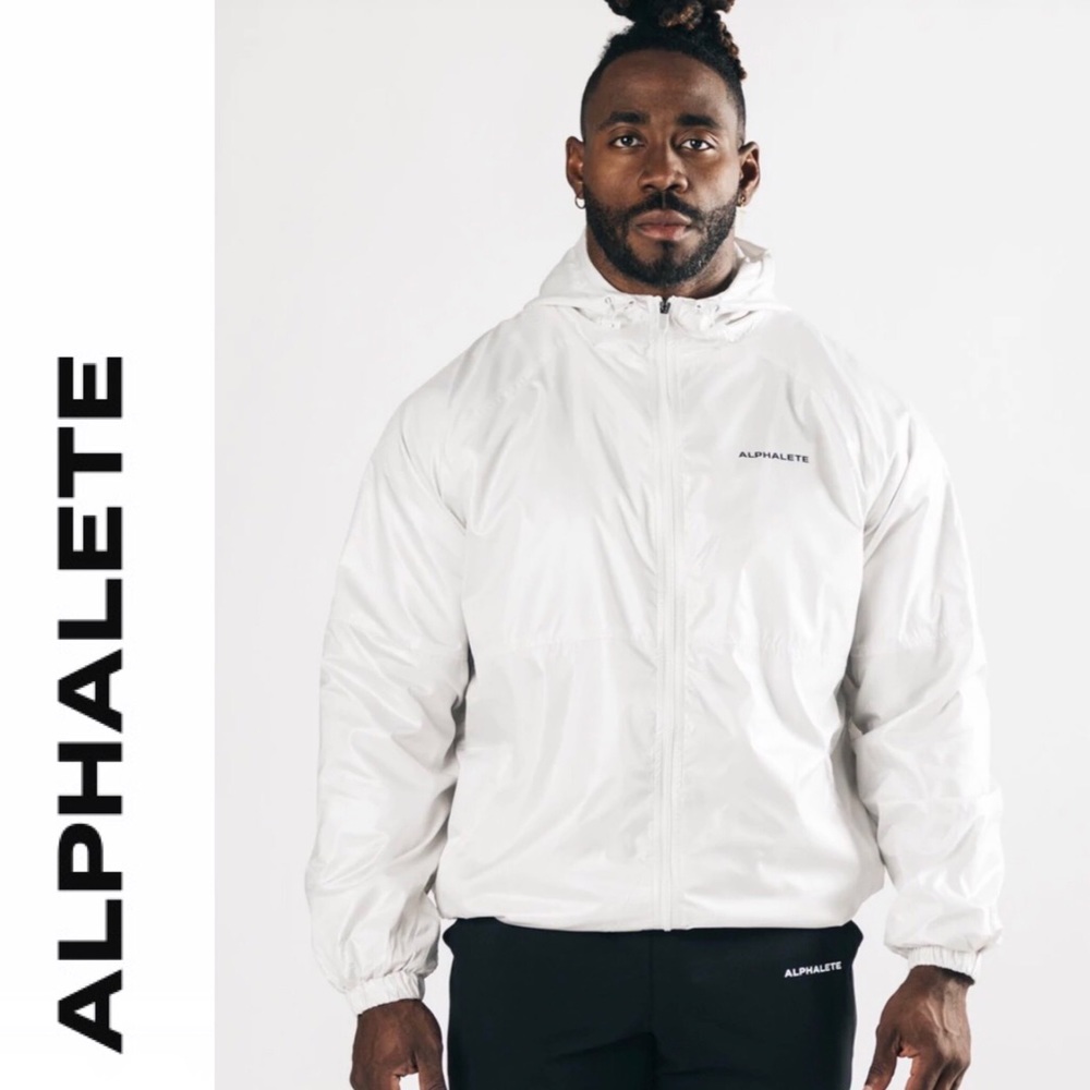 Alphalete Infinity Explorer Jacket, Water Resistant. Men’s size XS, White